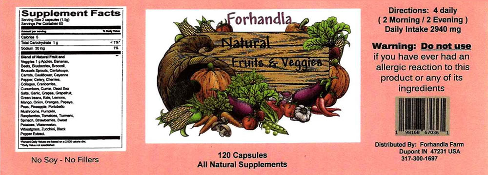 Forhandla Natural Fruits & Veggies Label